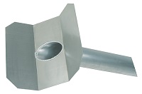 Wasserspeier Edelstahl mit 45° abgewinkelter Klebeplatte (Rohrlänge 600mm)